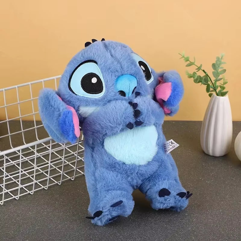 Kawaii Stitch Plush Doll Baby Sleeping Companion Sound Soothing Musical Kawaii with Air Bag and Light Doll Breathing Toys Gifts