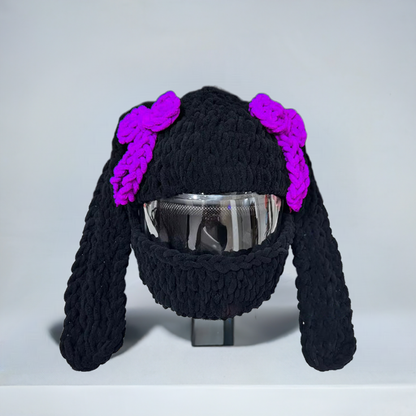 Helmet Plush Knit Bunny ears